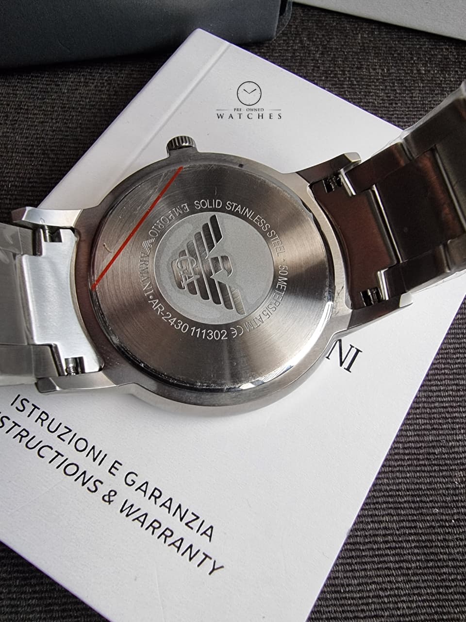 Emporio Armani Classic Silver Dial Stainless Steel Men’s Watch – AR2430 - Image 4
