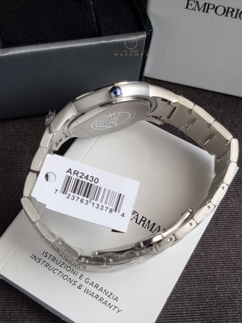 Emporio Armani Classic Silver Dial Stainless Steel Men’s Watch – AR2430 - Image 7