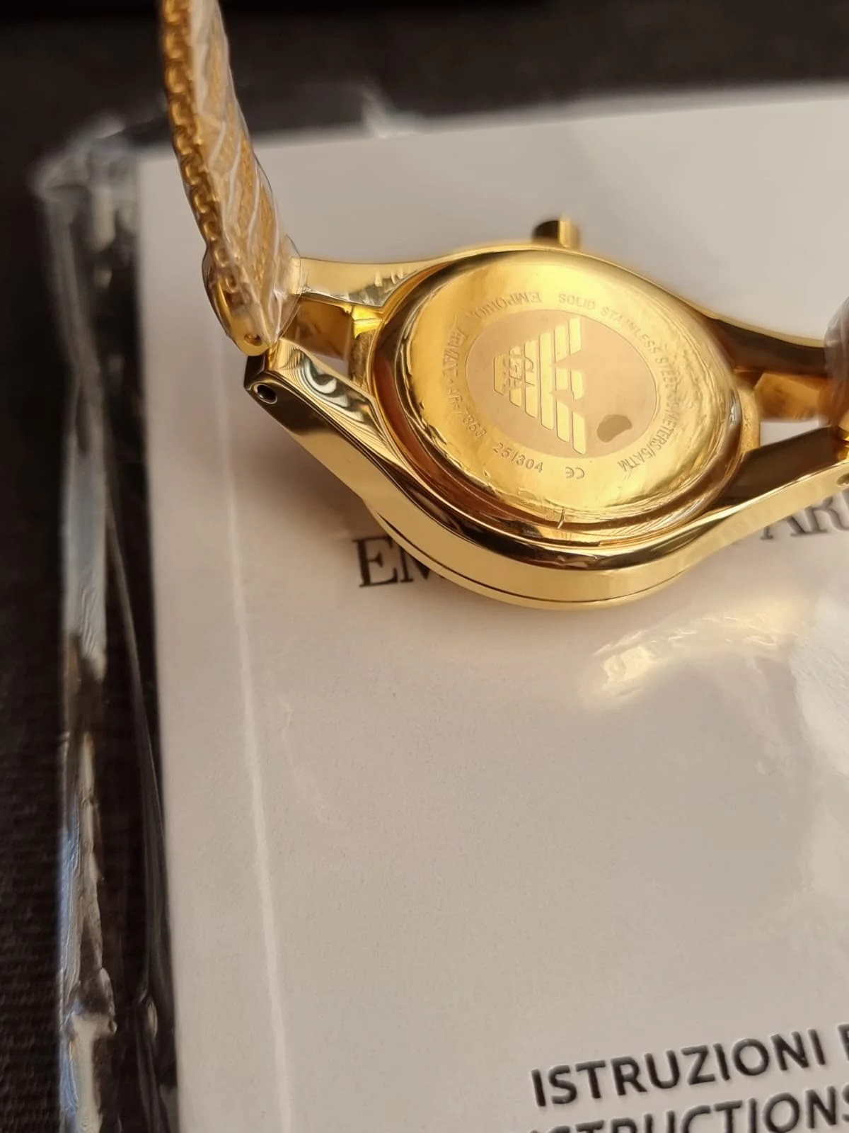Emporio Armani Classic Gold Stainless Steel Silver Dial Quartz Watch for Ladies – AR7363 - Image 3