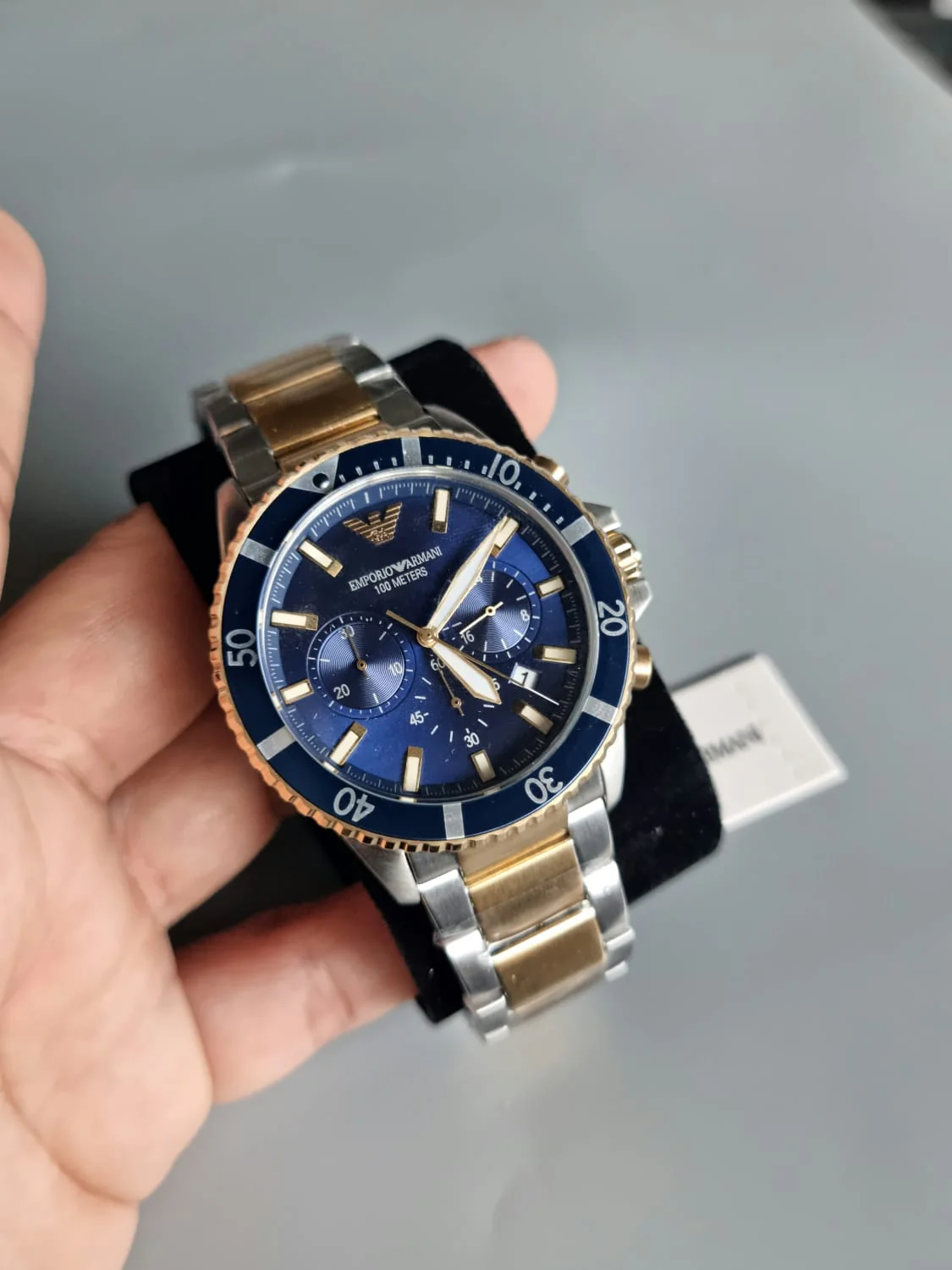 Emporio Armani Diver Blue/Gold toned steel 43 mm AR11362 - Image 7