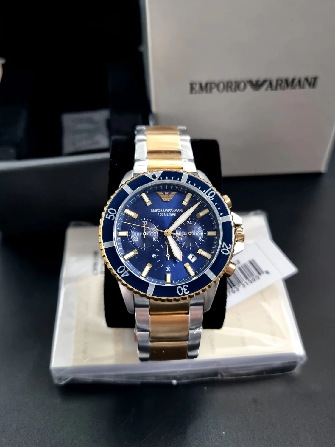 Emporio Armani Diver Blue/Gold toned steel 43 mm AR11362 - Image 9