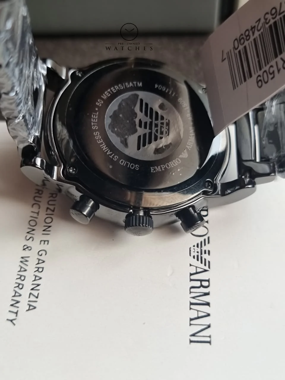 EMPORIO ARMANI Luigi Chronograph Black Dial Men's Watch AR1509 - Image 3