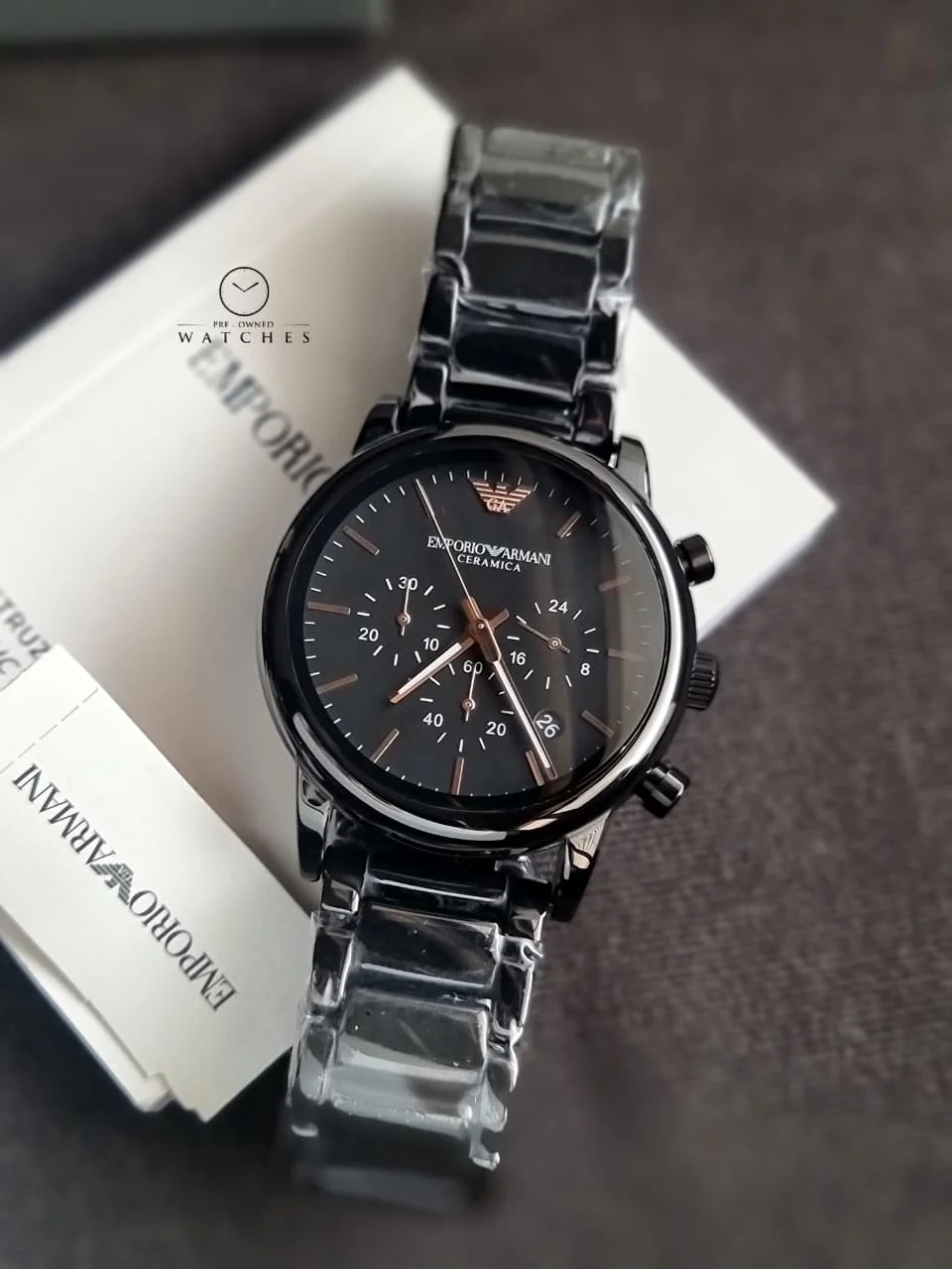 EMPORIO ARMANI Luigi Chronograph Black Dial Men's Watch AR1509 - Image 6