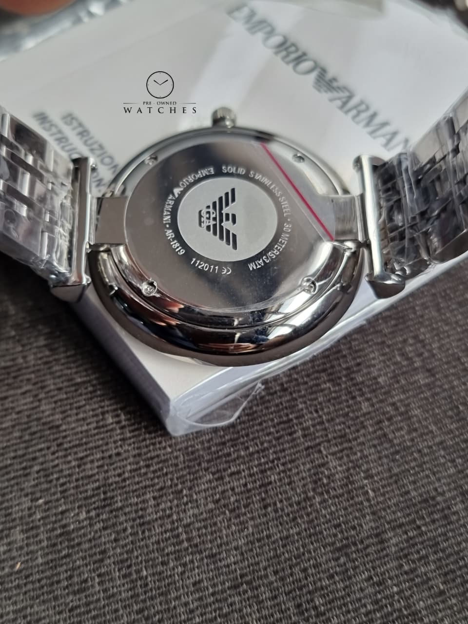 Emporio Armani Men’s Analog Stainless Steel Silver Dial 40mm Watch AR1819 - Image 4
