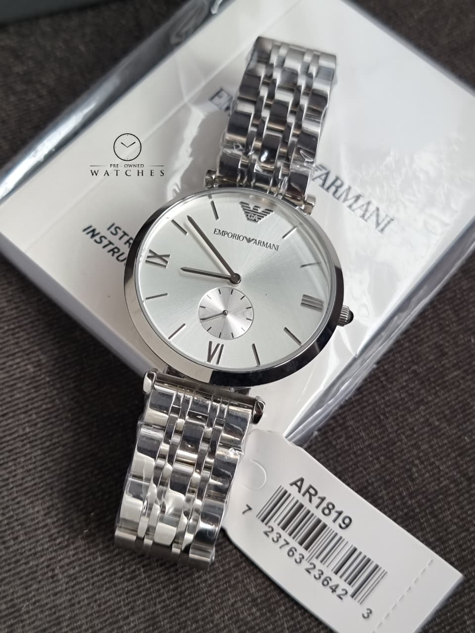 Emporio Armani Men’s Analog Stainless Steel Silver Dial 40mm Watch AR1819 - Image 5