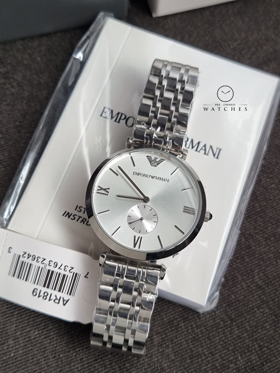 Emporio Armani Men’s Analog Stainless Steel Silver Dial 40mm Watch AR1819 - Image 6