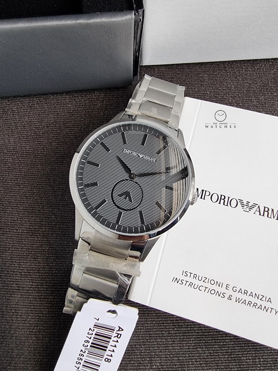Emporio Armani Men’s Chronograph Quartz Stainless Steel Black Dial 43mm Watch AR11118 - Image 3