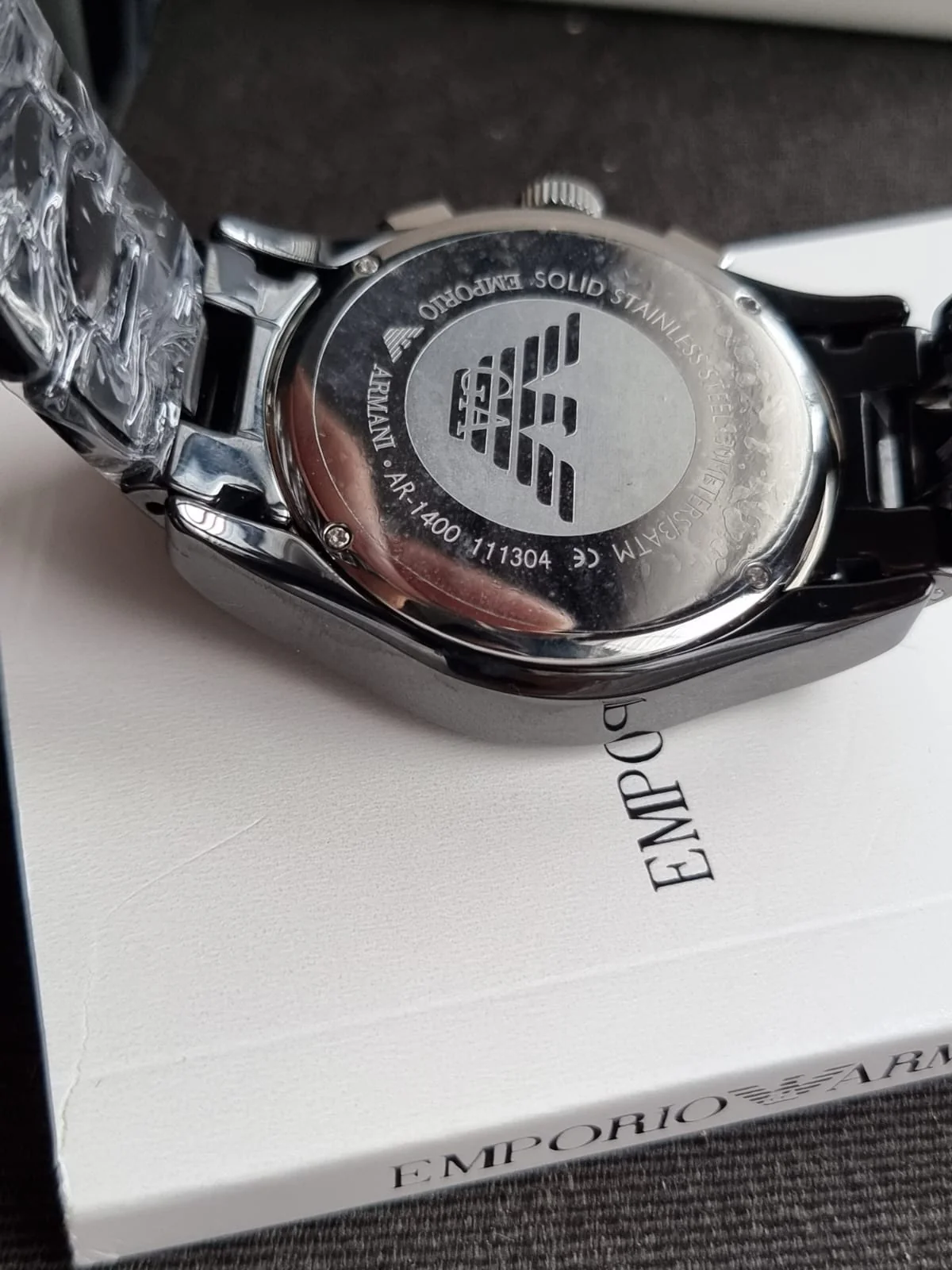 Emporio Armani Men’s Chronograph Quartz Stainless Steel Black Dial 43mm Watch AR1400 - Image 3