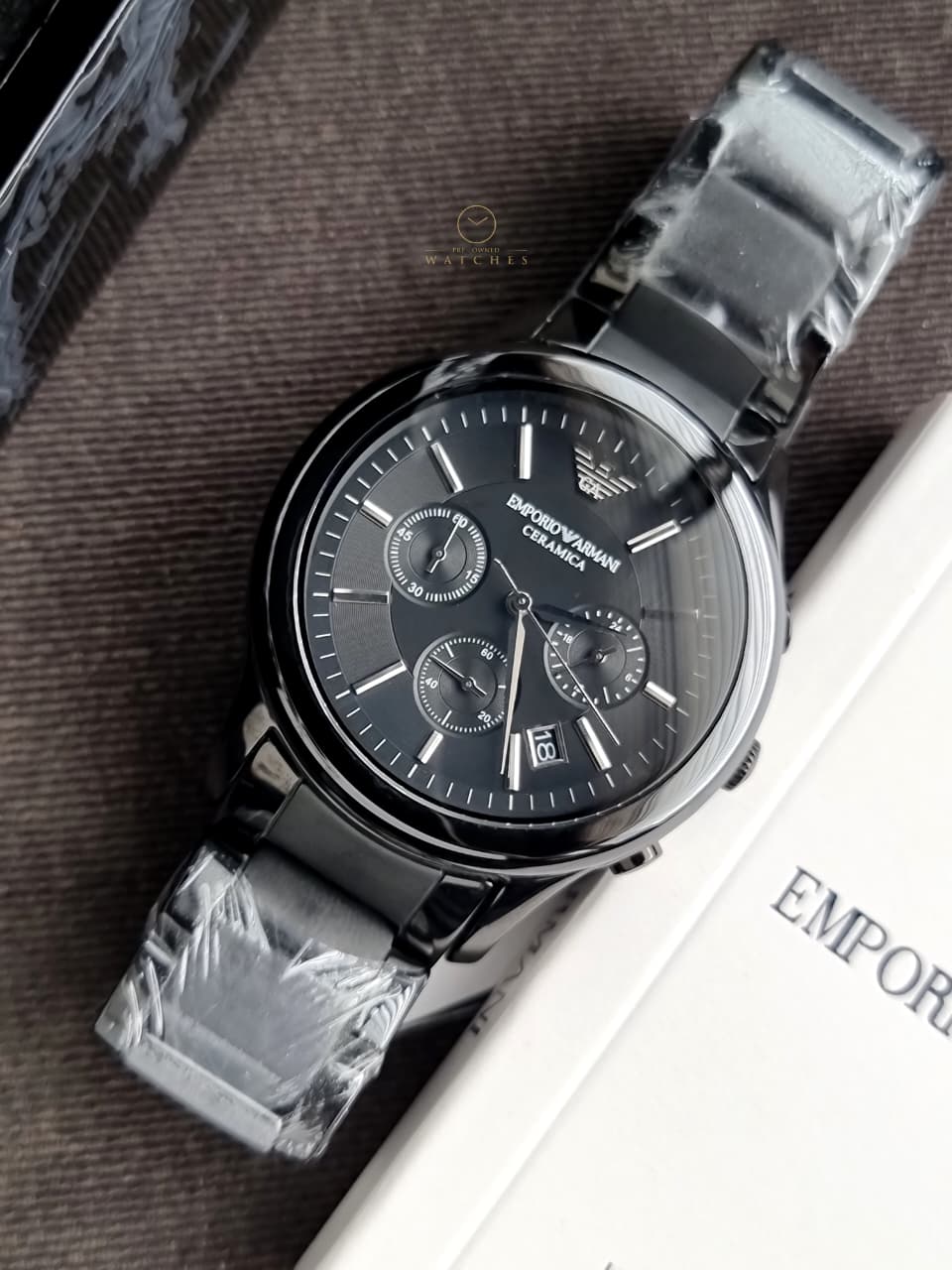 Emporio Armani Men’s Chronograph Quartz Stainless Steel Black Dial 43mm Watch AR1452 - Image 3