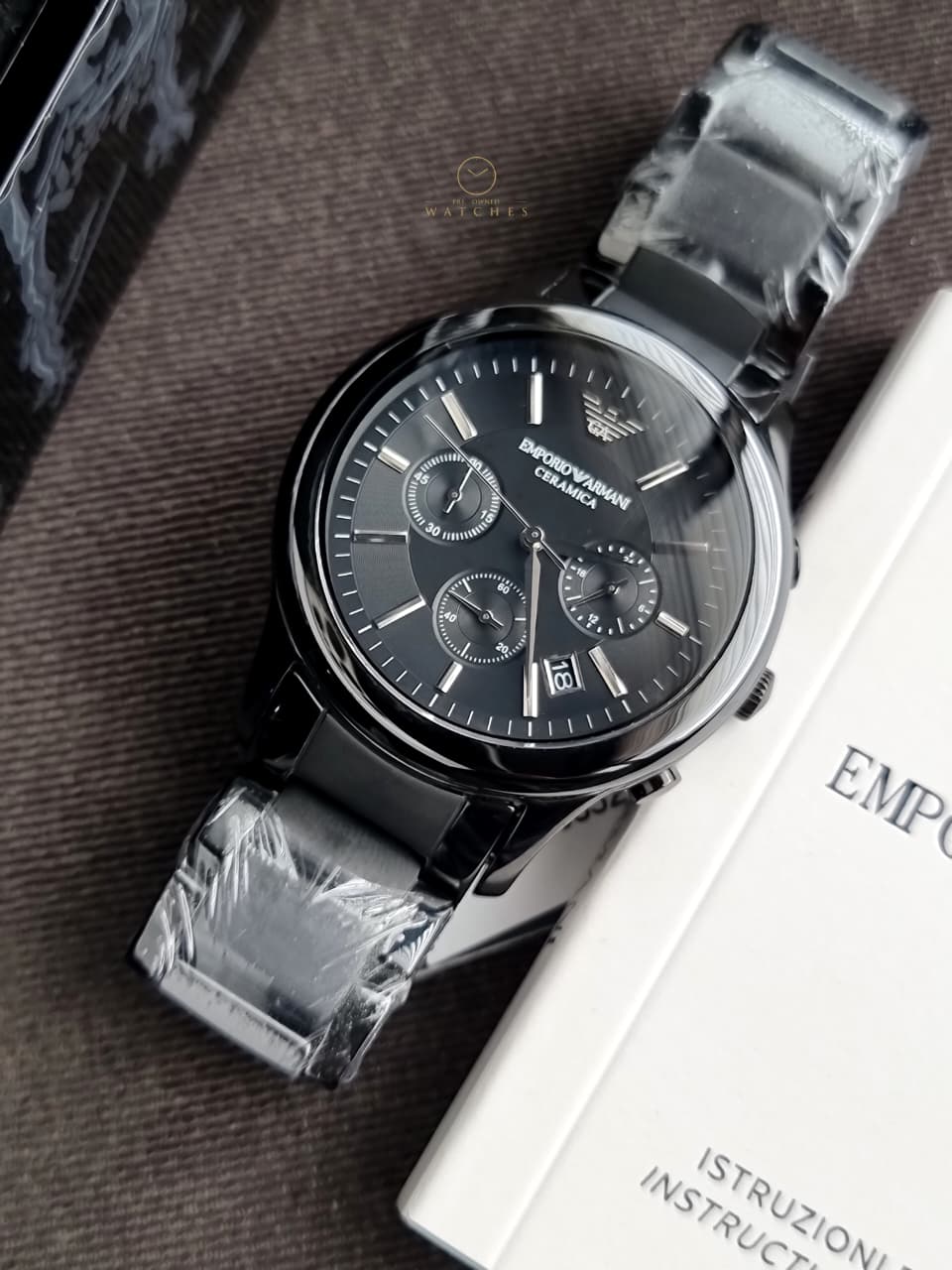 Emporio Armani Men’s Chronograph Quartz Stainless Steel Black Dial 43mm Watch AR1452 - Image 6