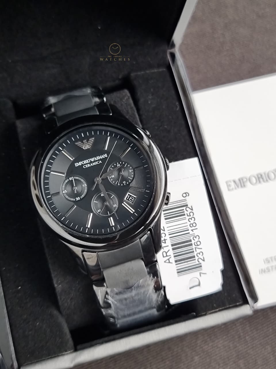 Emporio Armani Men’s Chronograph Quartz Stainless Steel Black Dial 43mm Watch AR1452 - Image 7