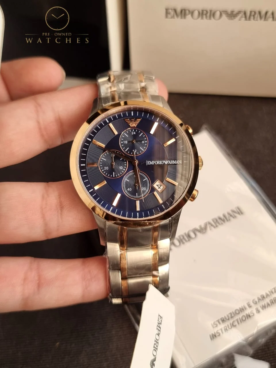 Emporio Armani Men’s Chronograph Stainless Steel 43mm Watch AR80025 - Image 7