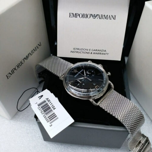 Emporio Armani Men’s Chronograph Stainless Steel Black Dial 43mm Watch AR11104 - Image 2