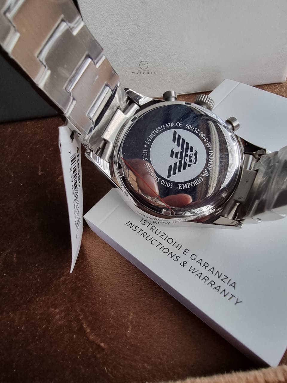 Emporio Armani Men’s Chronograph Stainless Steel Black Dial 43mm Watch AR5980 - Image 7