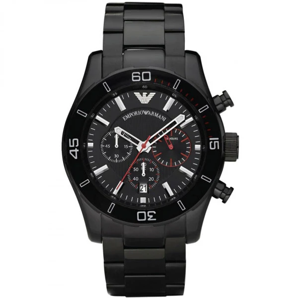 Emporio Armani Men’s Chronograph Stainless Steel Black Dial 44mm Watch AR5931
