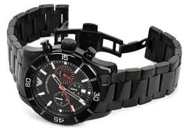 Emporio Armani Men’s Chronograph Stainless Steel Black Dial 44mm Watch AR5931 - Image 4