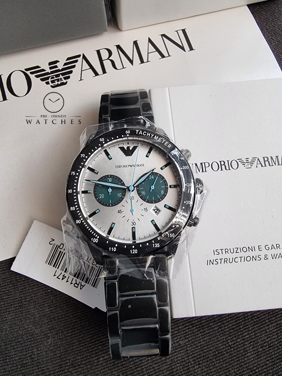 Emporio Armani Men’s Chronograph Stainless Steel MultiColour Dial 43mm Watch AR11471 - Image 9