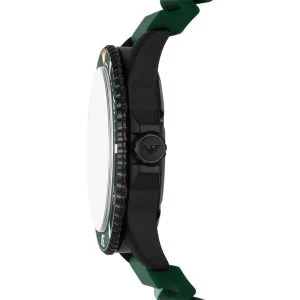 Emporio Armani Men’s Quartz Green Silicone Strap Black Dial 42mm Watch AR11464 - Image 2