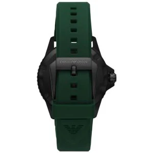 Emporio Armani Men’s Quartz Green Silicone Strap Black Dial 42mm Watch AR11464 - Image 3