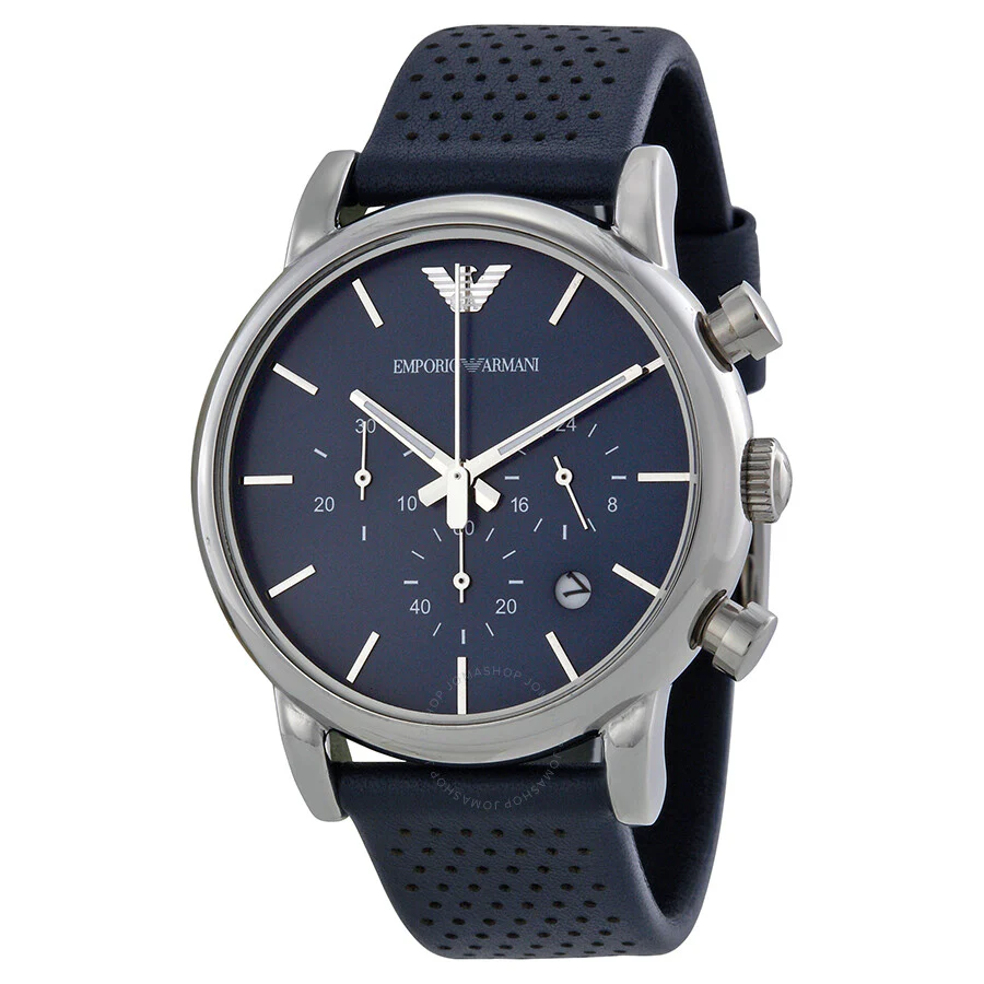 Emporio Armani Men’s Quartz Leather Strap Blue Dial 41mm Watch AR1736