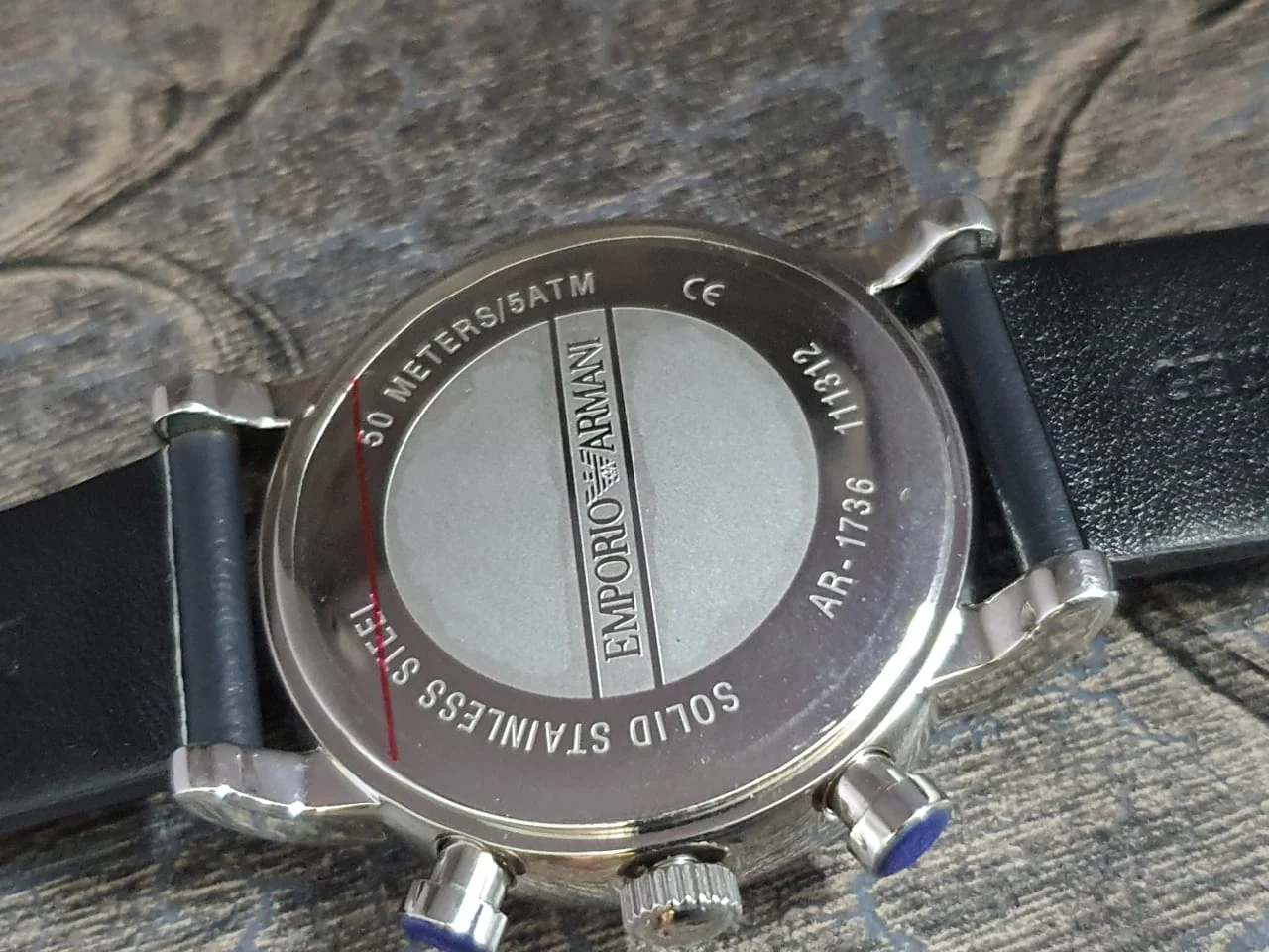 Emporio Armani Men’s Quartz Leather Strap Blue Dial 41mm Watch AR1736 - Image 11