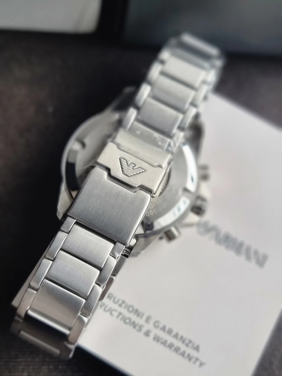 Emporio Armani Men’s Quartz Silver Stainless Steel Green Dial 43mm Watch AR11500 - Image 10