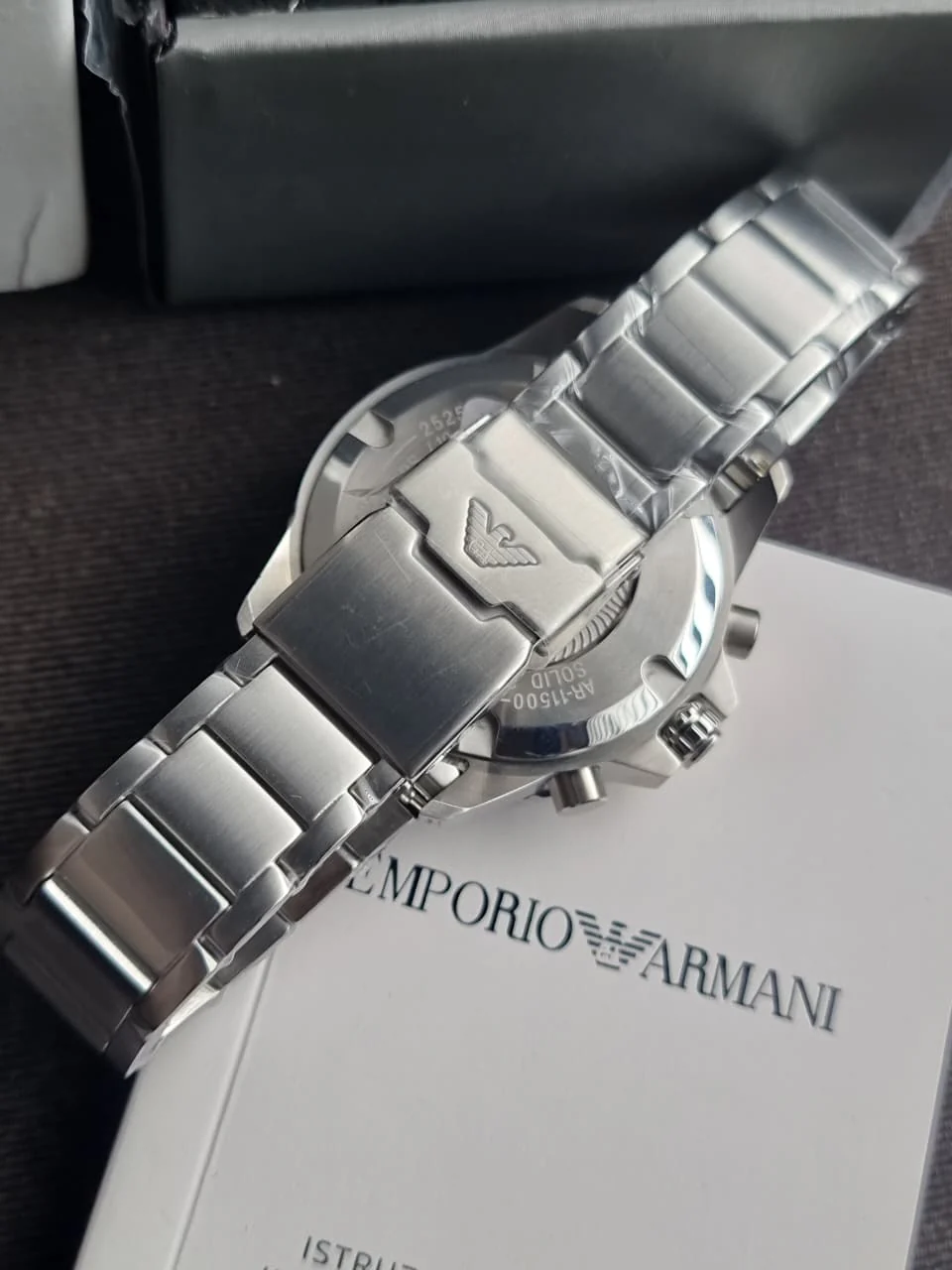 Emporio Armani Men’s Quartz Silver Stainless Steel Green Dial 43mm Watch AR11500 - Image 6