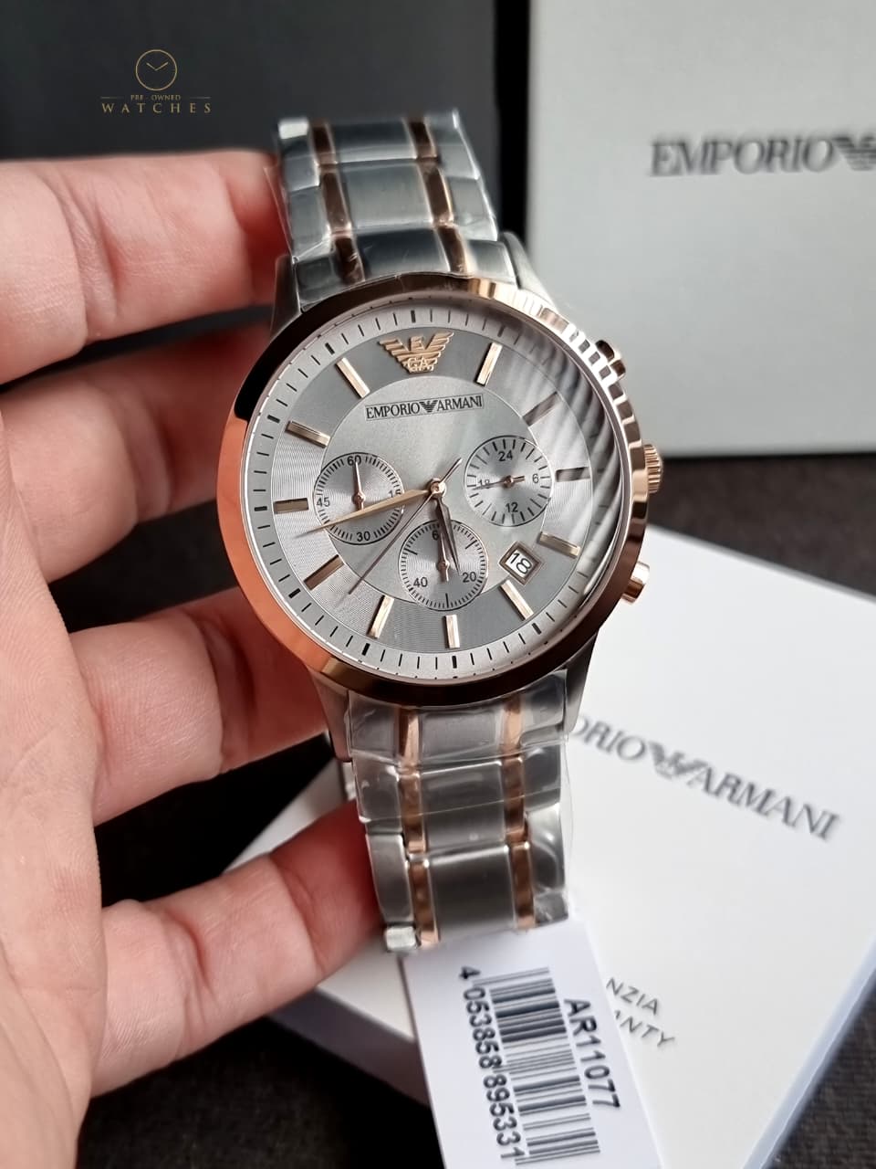 Emporio Armani Men’s Quartz Stainless Steel Black Dial 43mm Watch AR11077 - Image 4