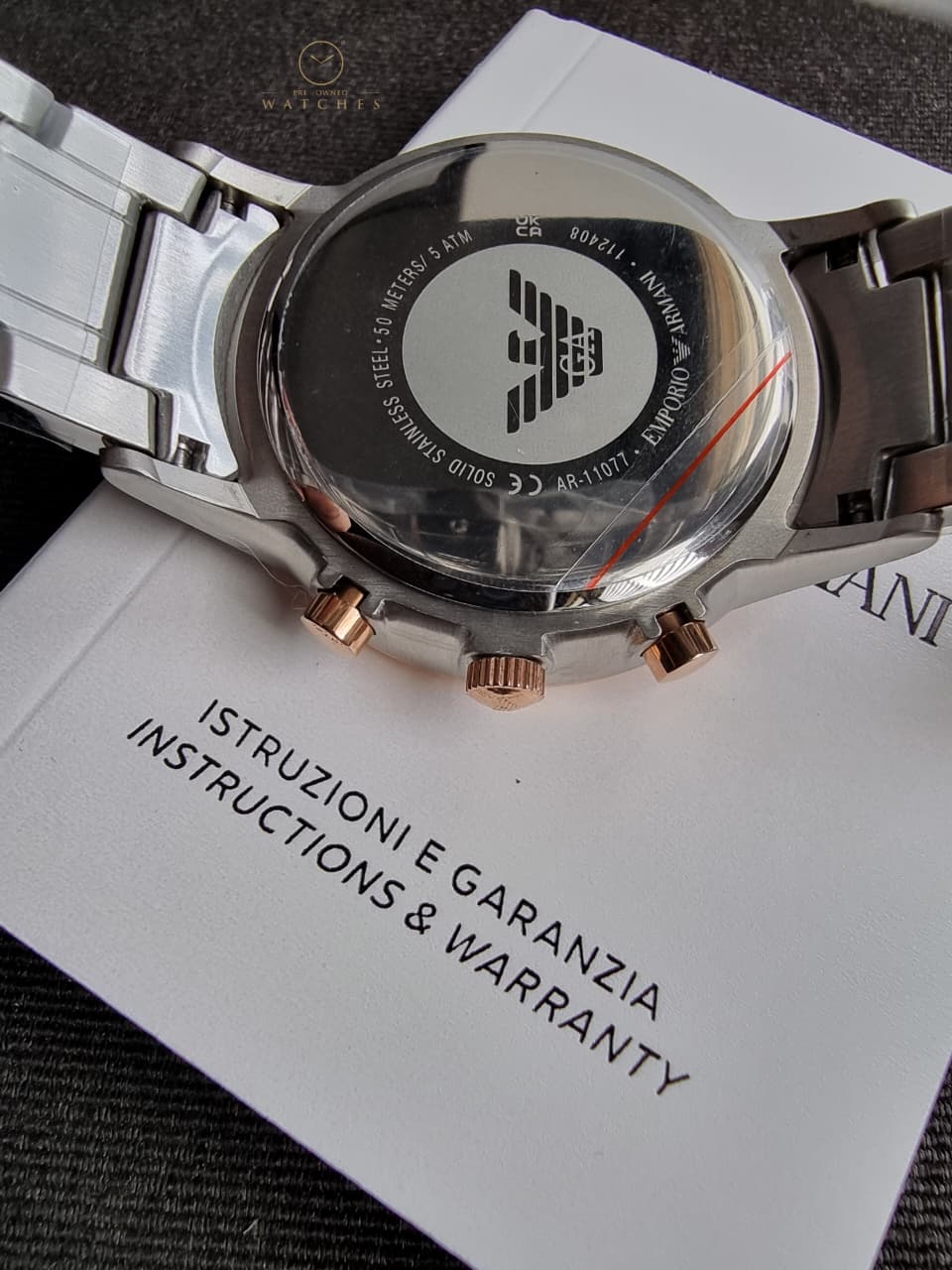 Emporio Armani Men’s Quartz Stainless Steel Black Dial 43mm Watch AR11077 - Image 5