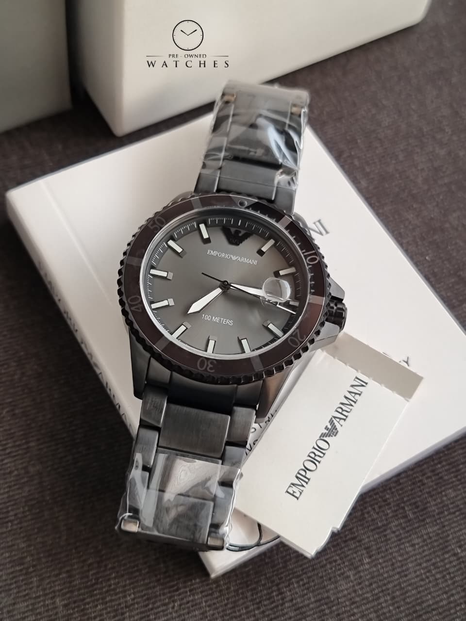 Emporio Armani Men’s Quartz Stainless Steel Grey Dial 42mm Watch AR11398 - Image 3