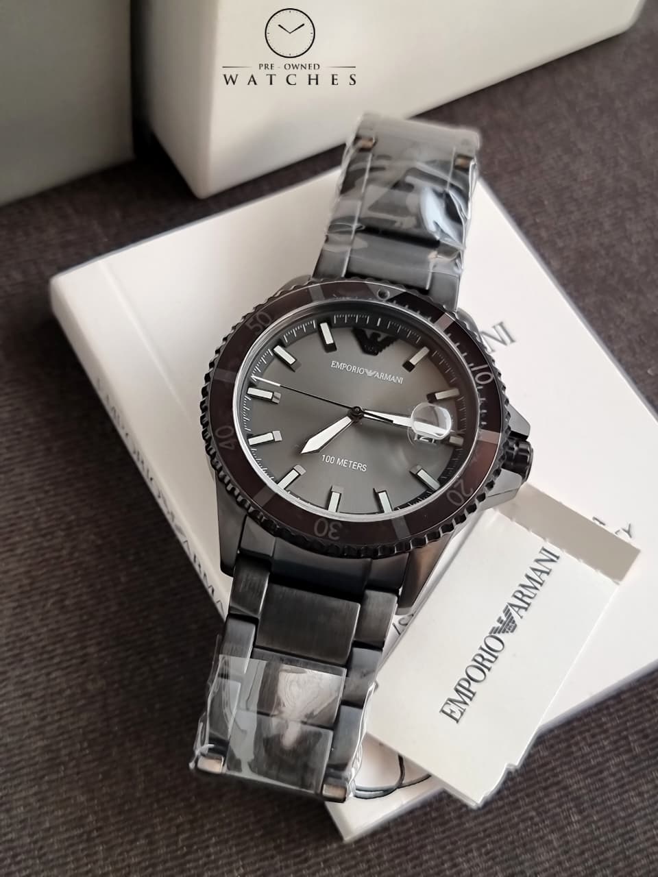 Emporio Armani Men’s Quartz Stainless Steel Grey Dial 42mm Watch AR11398 - Image 6