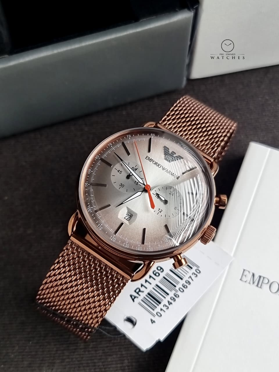 Emporio Armani Men’s Quartz Stainless Steel Grey Dial 43mm Watch AR11169 - Image 2