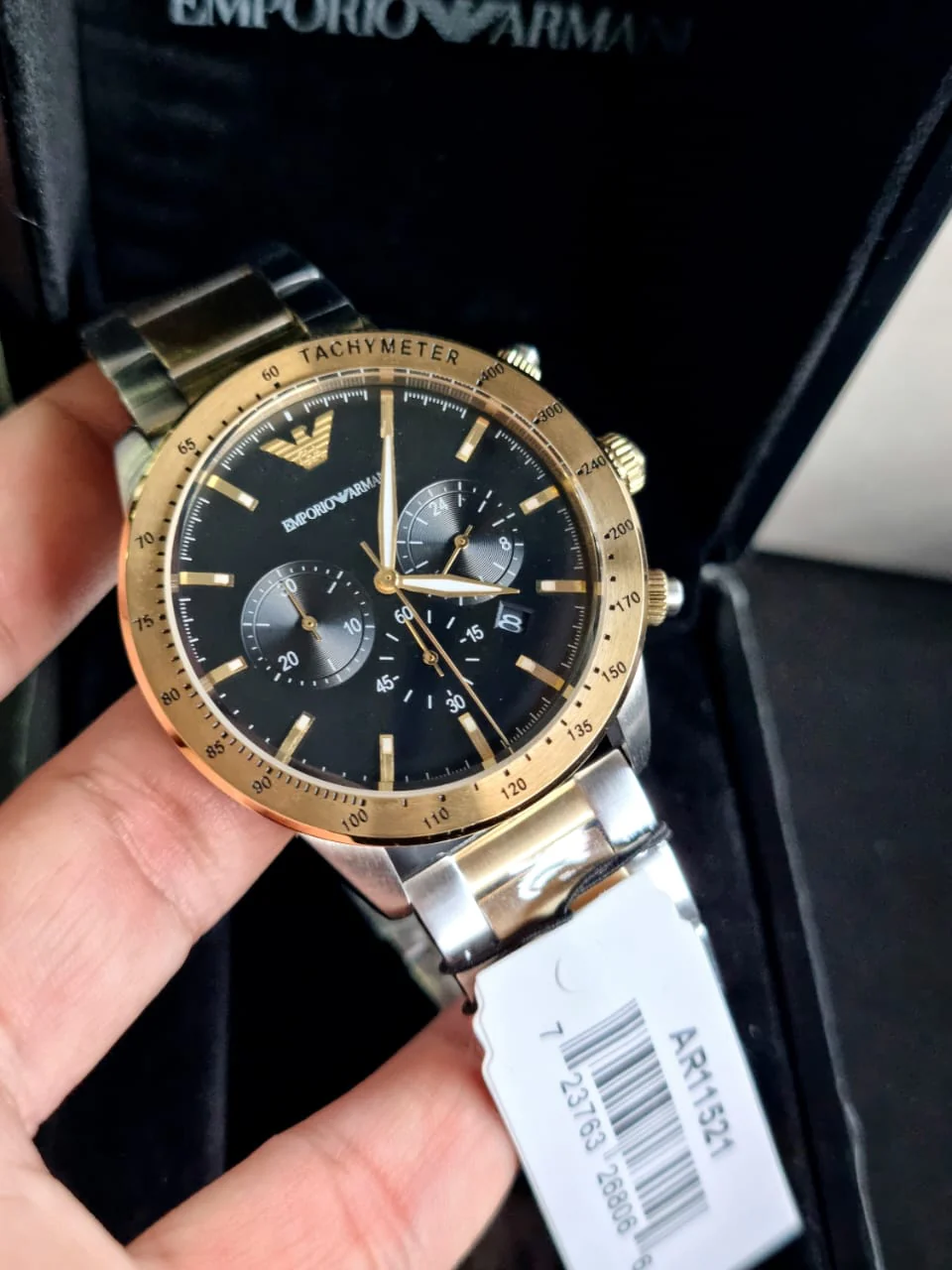 Emporio Armani Men’s Quartz Two-tone Stainless Steel Black Dial 43mm Watch AR11521 - Image 5