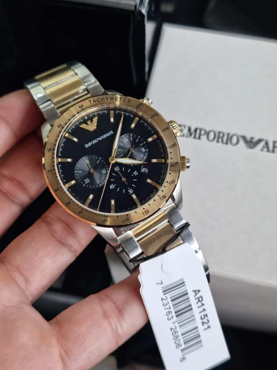 Emporio Armani Men’s Quartz Two-tone Stainless Steel Black Dial 43mm Watch AR11521 - Image 8