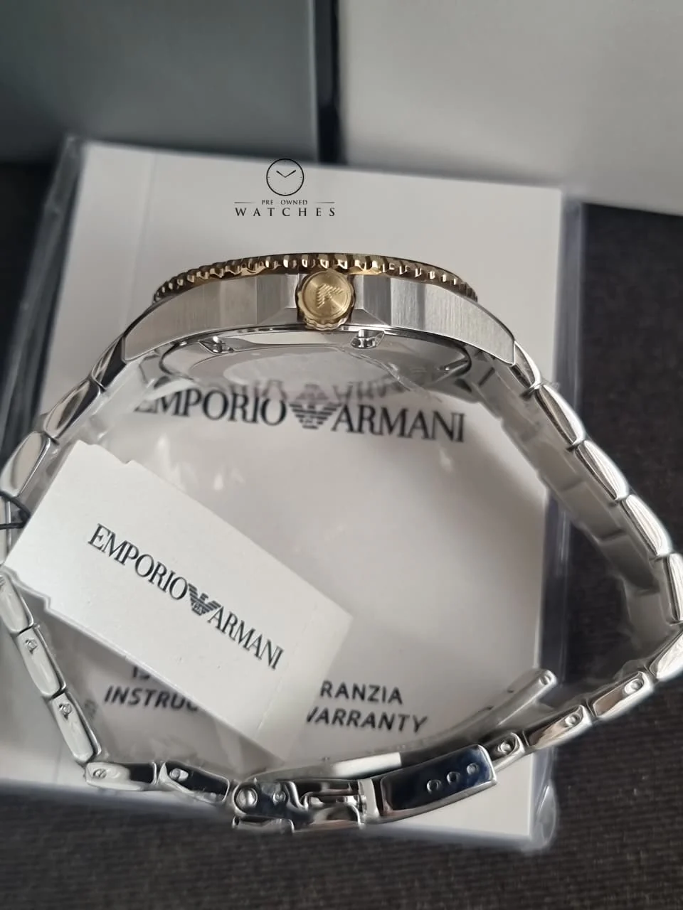 Emporio Armani Men’s Quartz Two-tone Stainless Steel Green Dial 42mm Watch AR80063 - Image 3