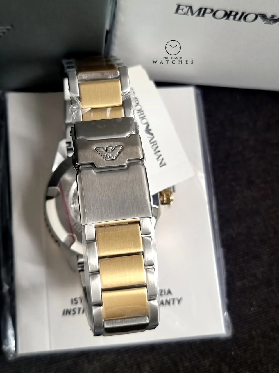 Emporio Armani Men’s Quartz Two-tone Stainless Steel Green Dial 42mm Watch AR80063 - Image 5