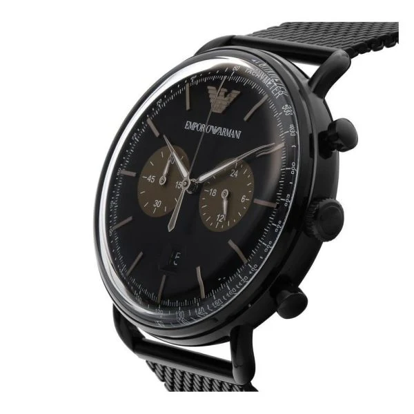 Emporio Armani Mens Chronograph Quartz Stainless Steel Black Dial 43mm Watch AR11142 - Image 3