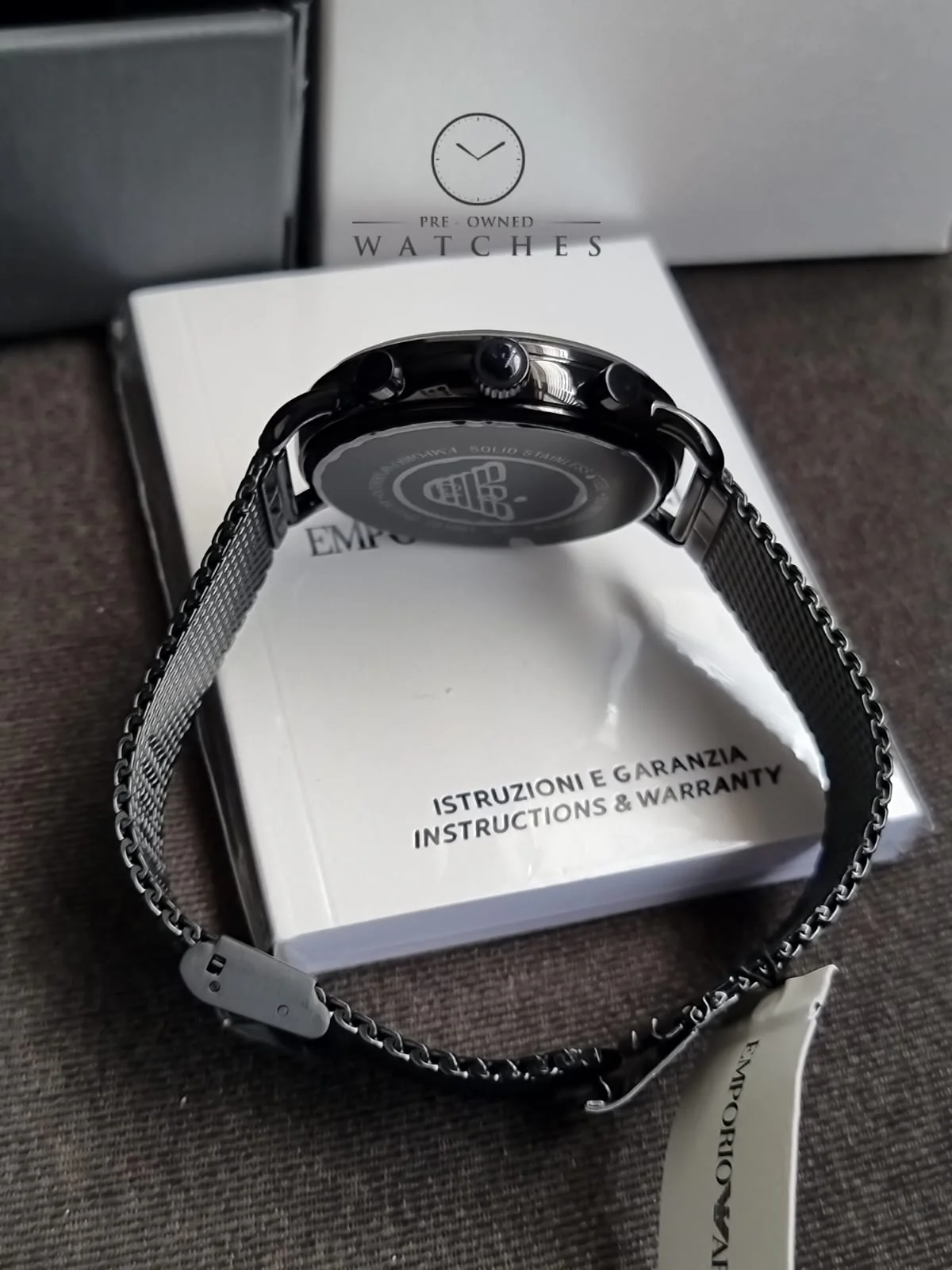 Emporio Armani Mens Chronograph Quartz Stainless Steel Black Dial 43mm Watch AR11142 - Image 7