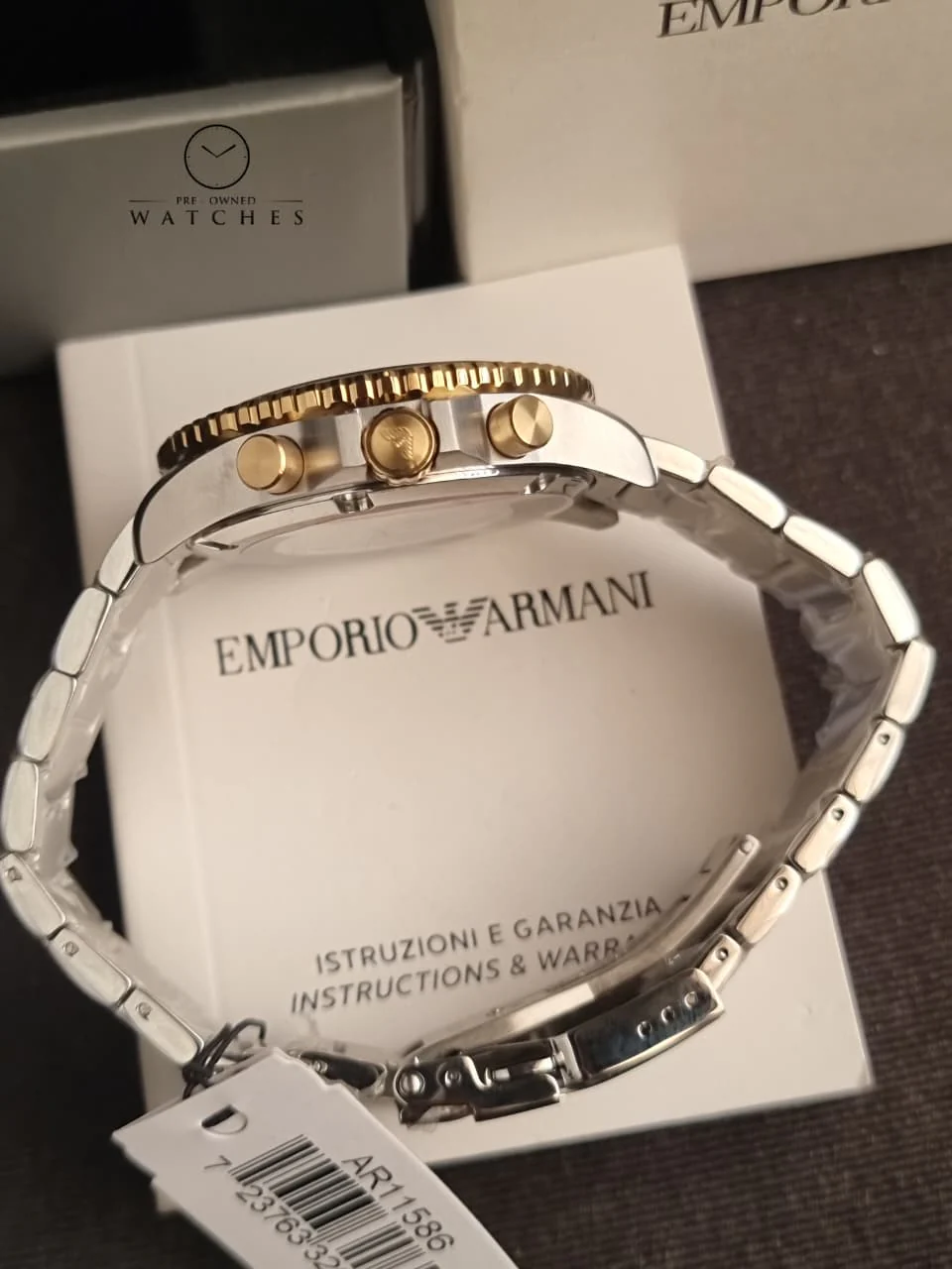 Emporio Armani Men’s Quartz Two-tone Stainless Steel Green Dial 43mm Watch AR11586 - Image 9
