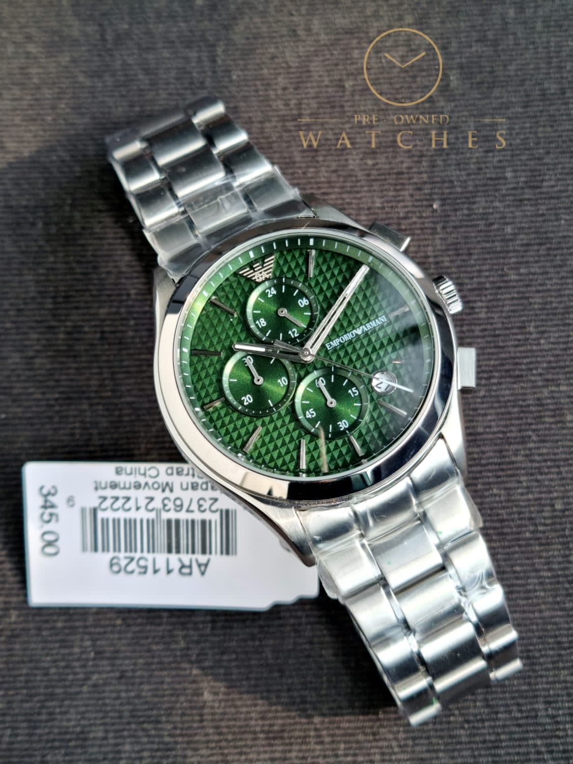 Emporio Armani Men's Stainless Steel Chronograph Dress Watch with Steel or Leather Band - Image 6