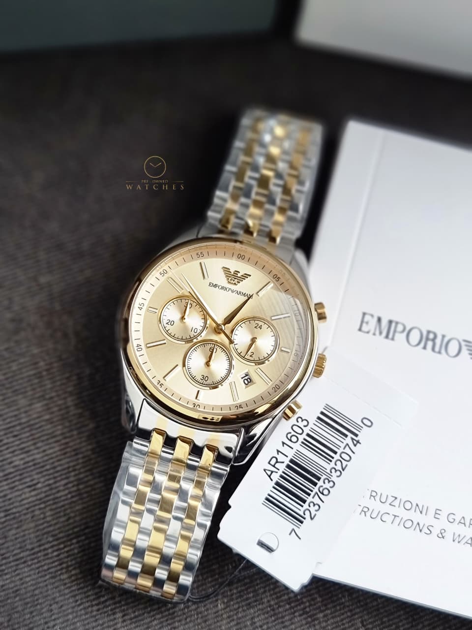 Emporio Armani Quartz Gold Dial Men's Watch AR11603 - Image 5