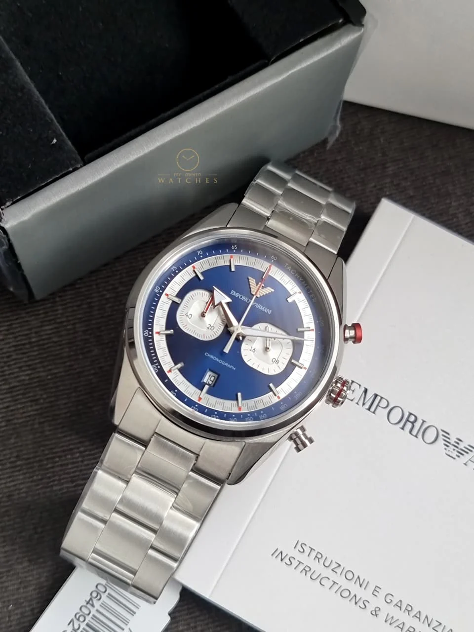 Emporio Armani Racer Chronograph Blue Dial Quartz Men's Watch AR11676