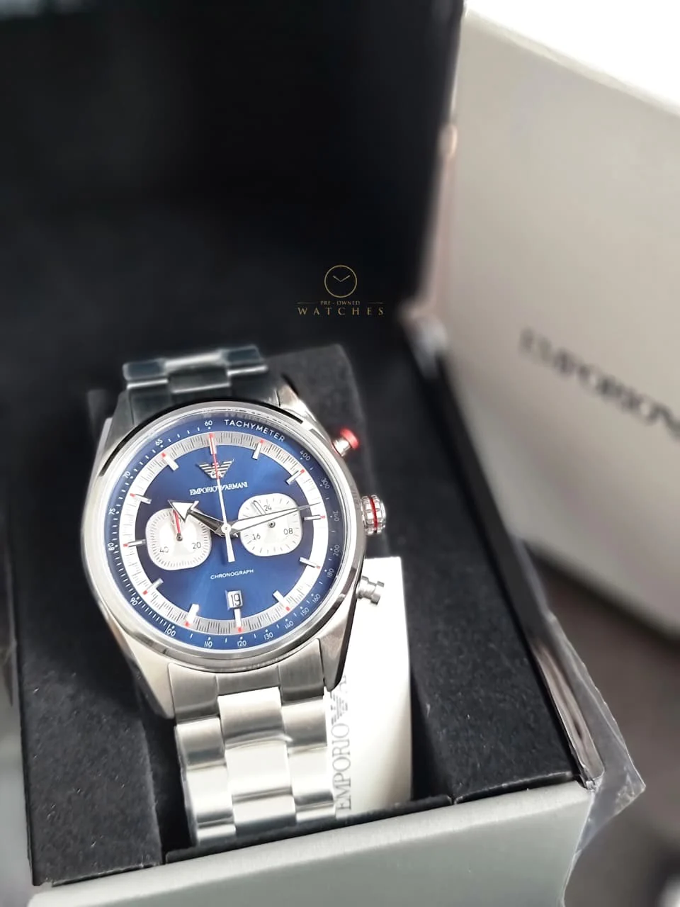 Emporio Armani Racer Chronograph Blue Dial Quartz Men's Watch AR11676 - Image 3