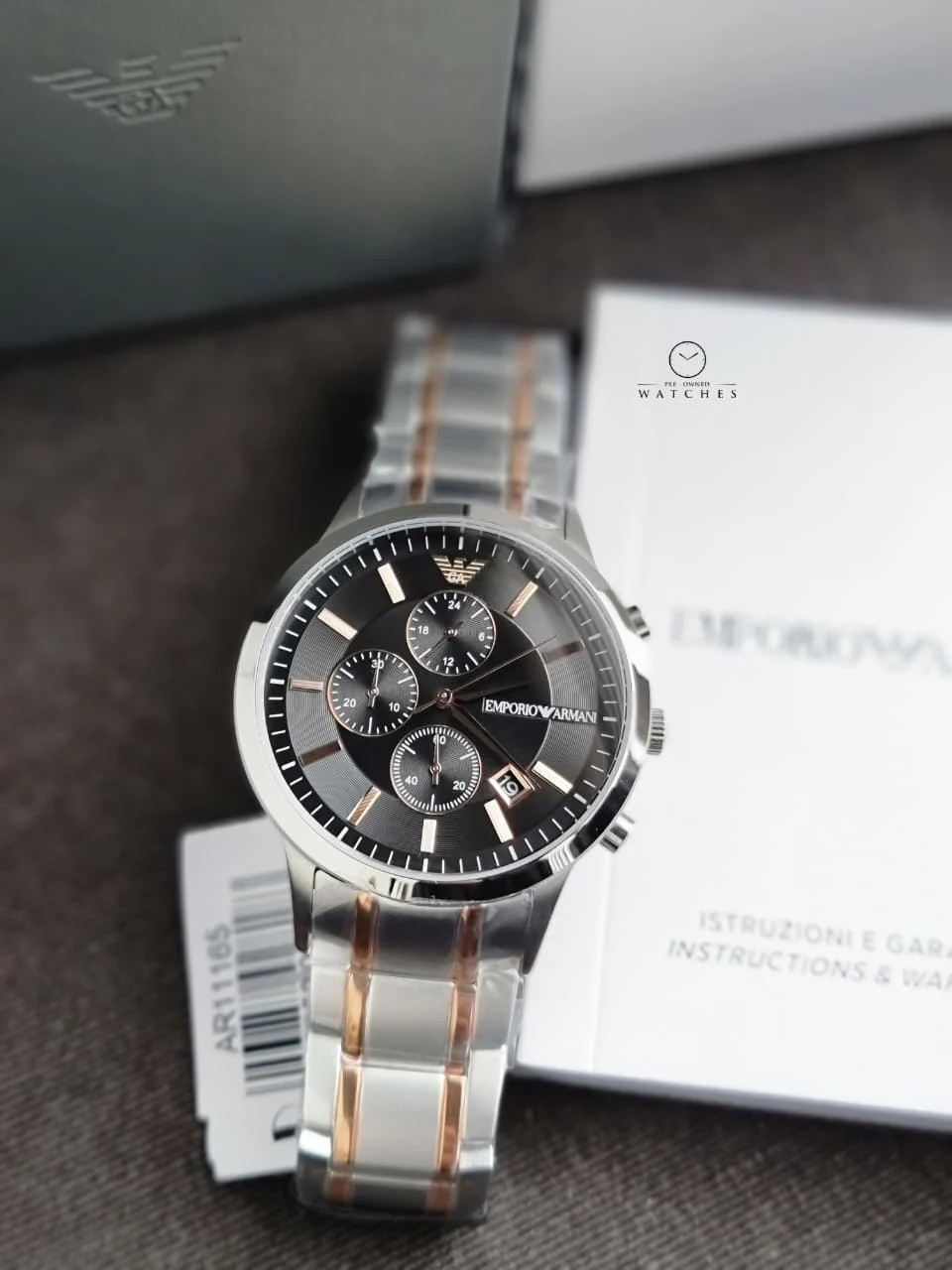EMPORIO ARMANI Renato Chronograph Quartz Black Dial Men's Watch AR11165