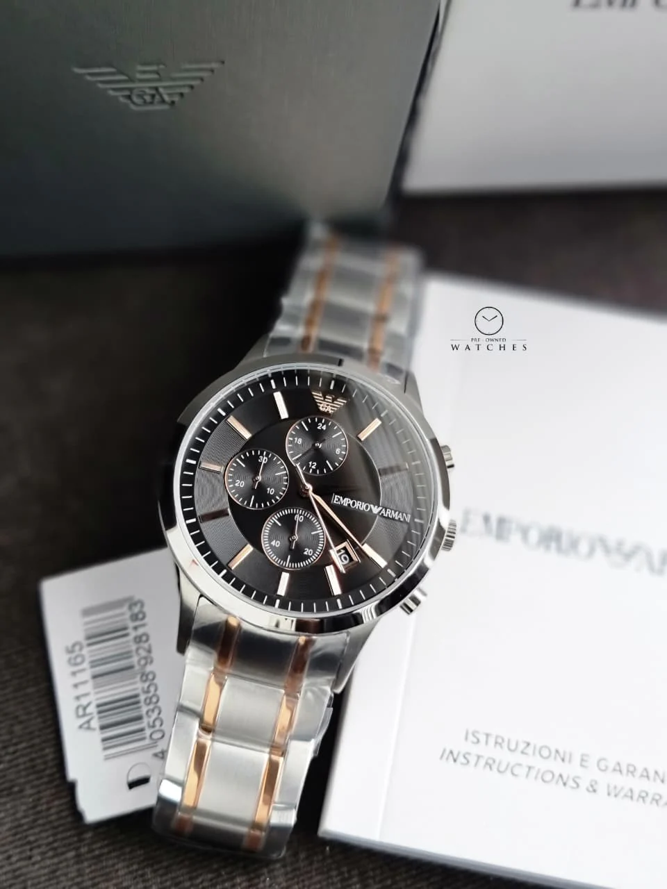 EMPORIO ARMANI Renato Chronograph Quartz Black Dial Men's Watch AR11165 - Image 6