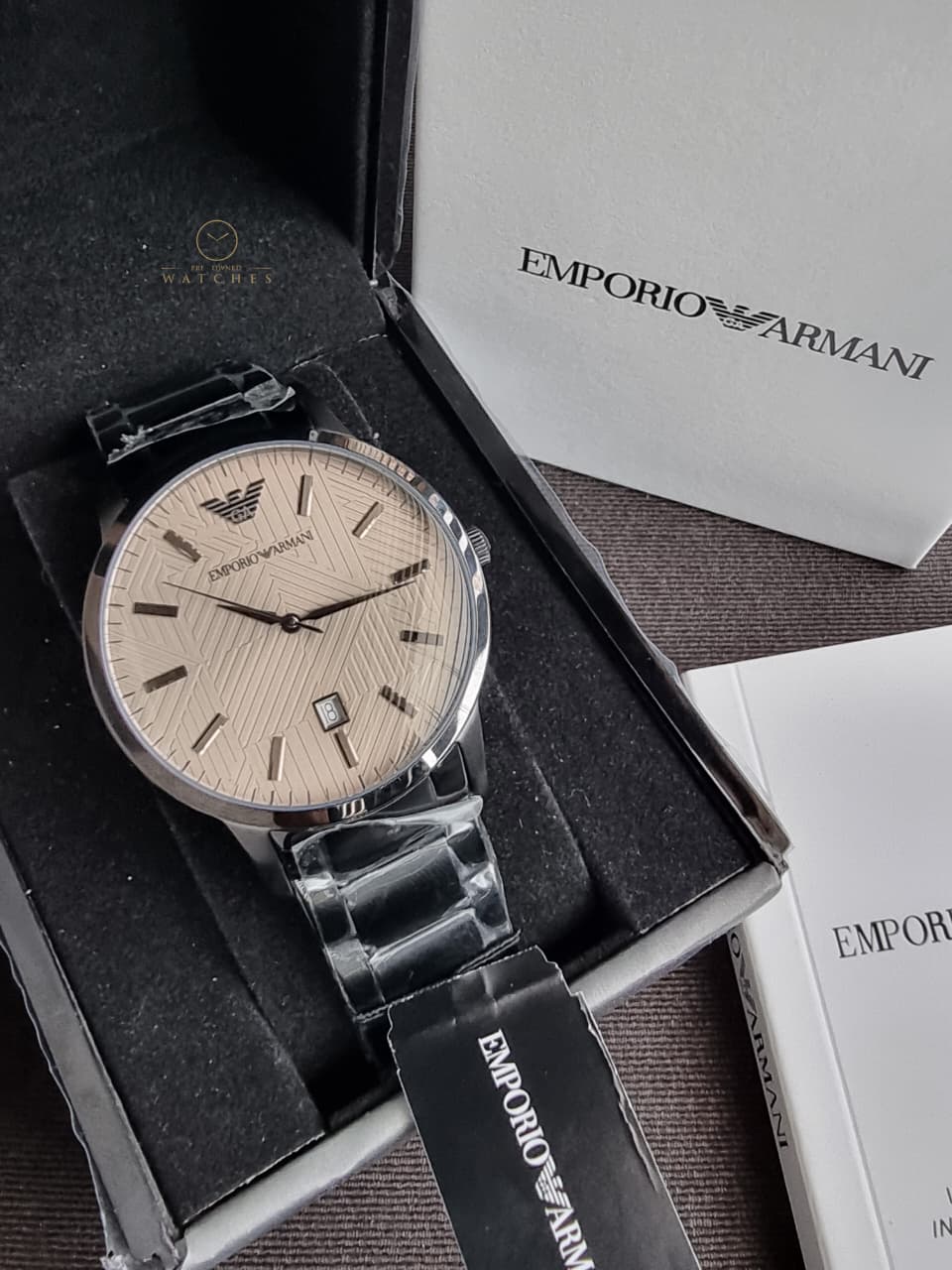Emporio Armani Renato Grey Stainless Steel Brown Dial Men’s Watch – AR11120 - Image 2