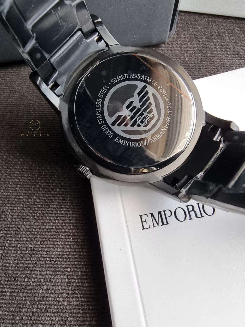 Emporio Armani Renato Grey Stainless Steel Brown Dial Men’s Watch – AR11120 - Image 3