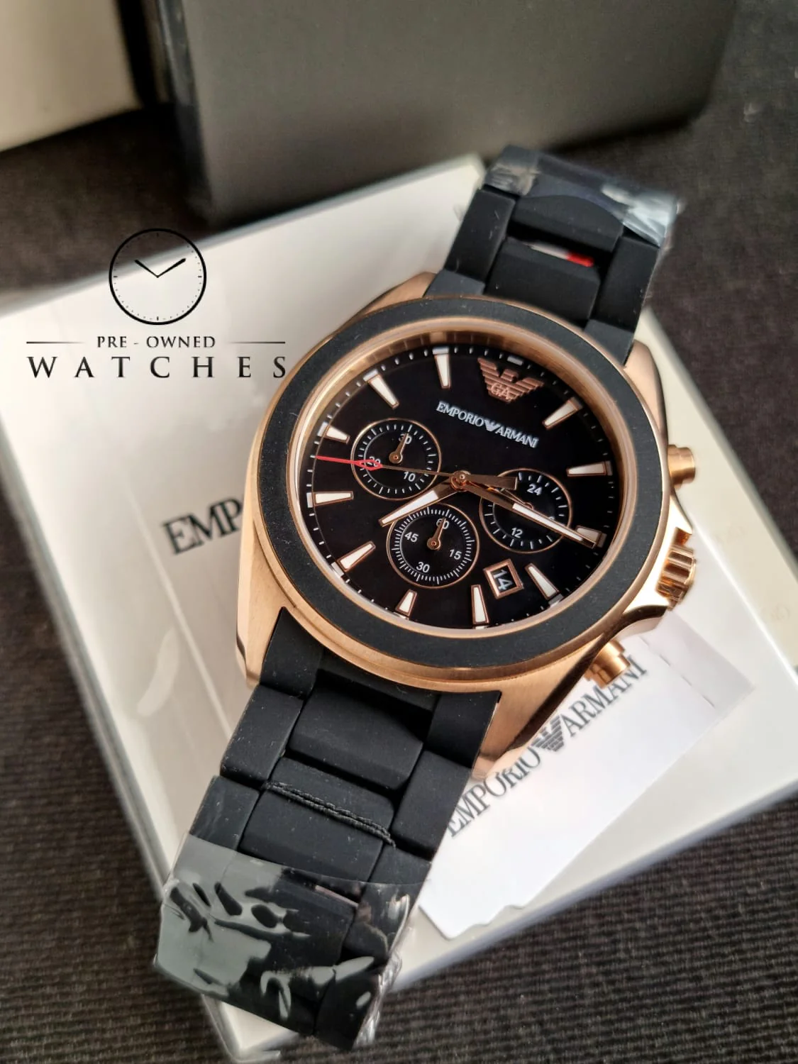 Emporio Armani Sigma Analog Black Dial Men's Watch - AR6066 - Image 2