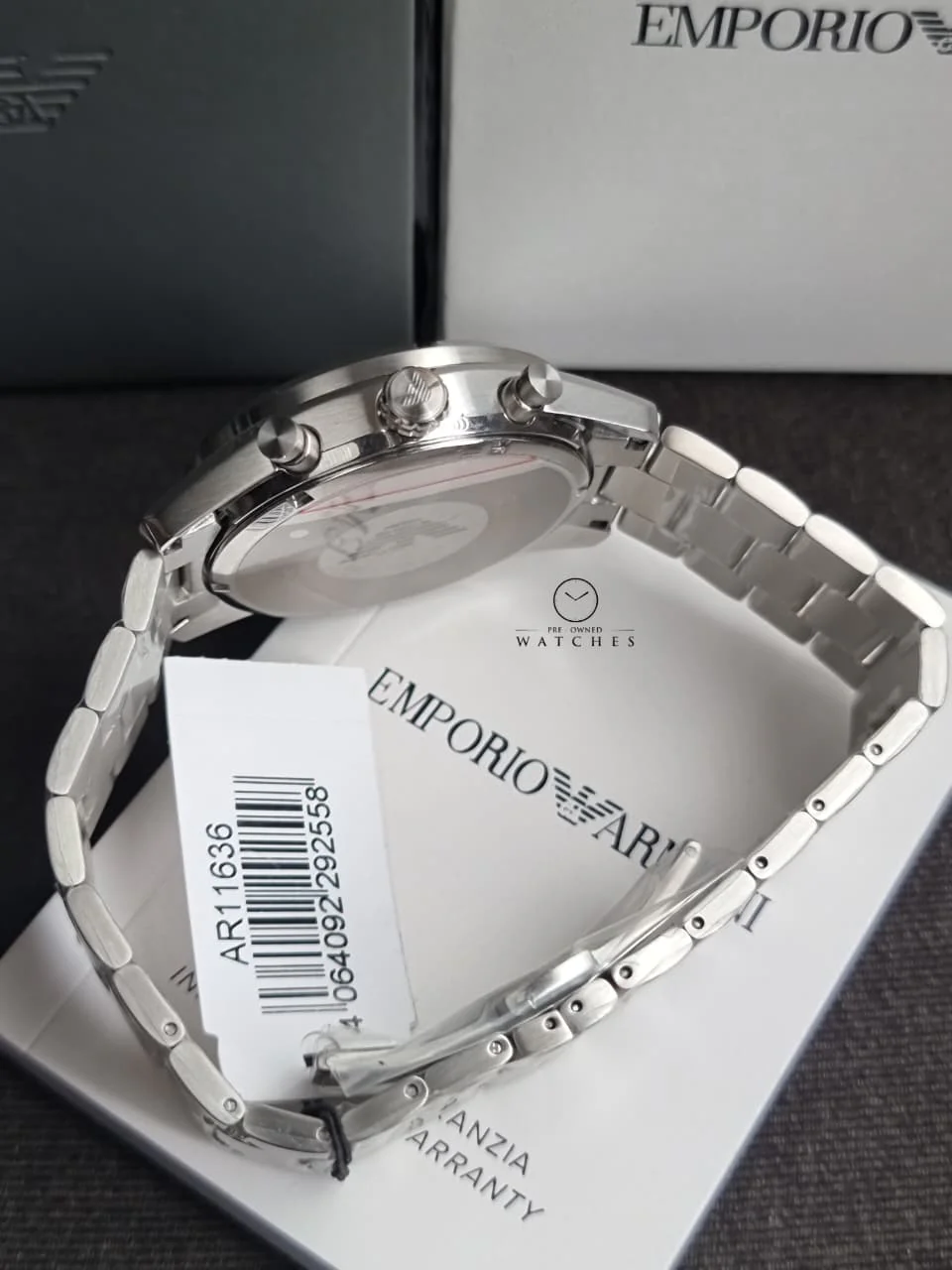 Emporio Armani Silver Tone Chronograph Watch AR11636 - Image 2