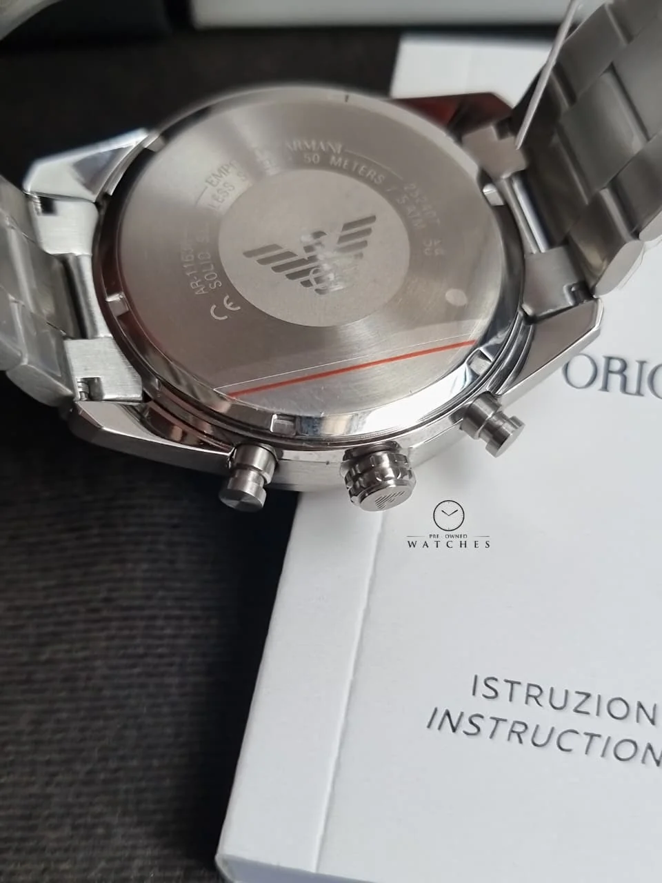 Emporio Armani Silver Tone Chronograph Watch AR11636 - Image 6